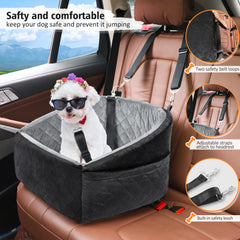 NEEZUKAR dog car seat back view, stable travel setup
