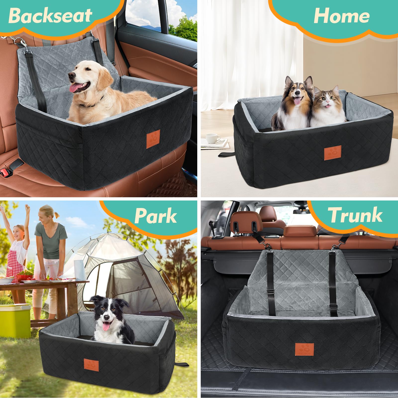 NEEZUKAR dog car seat detachable washable cover keeps vehicles clean and fresh.