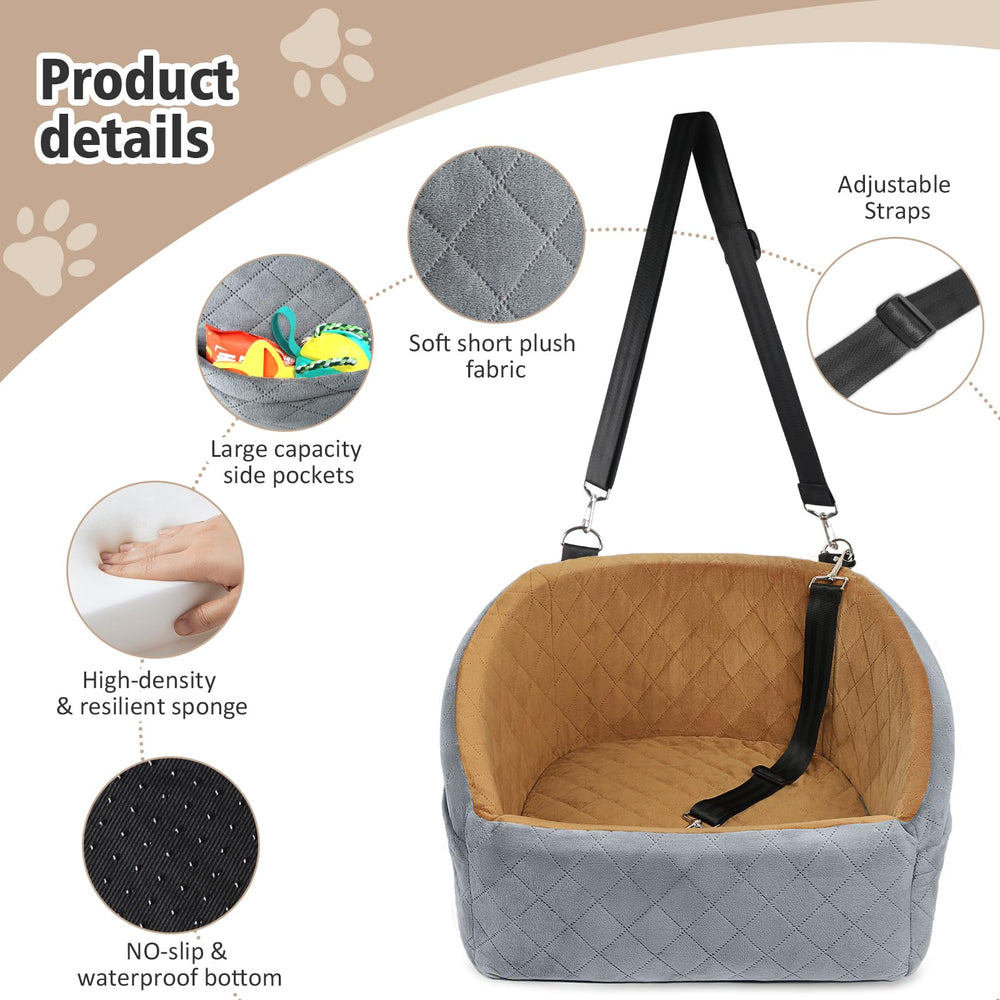 NEEZUKAR dog car seat detail material focusing on plush comfort and high-density foam