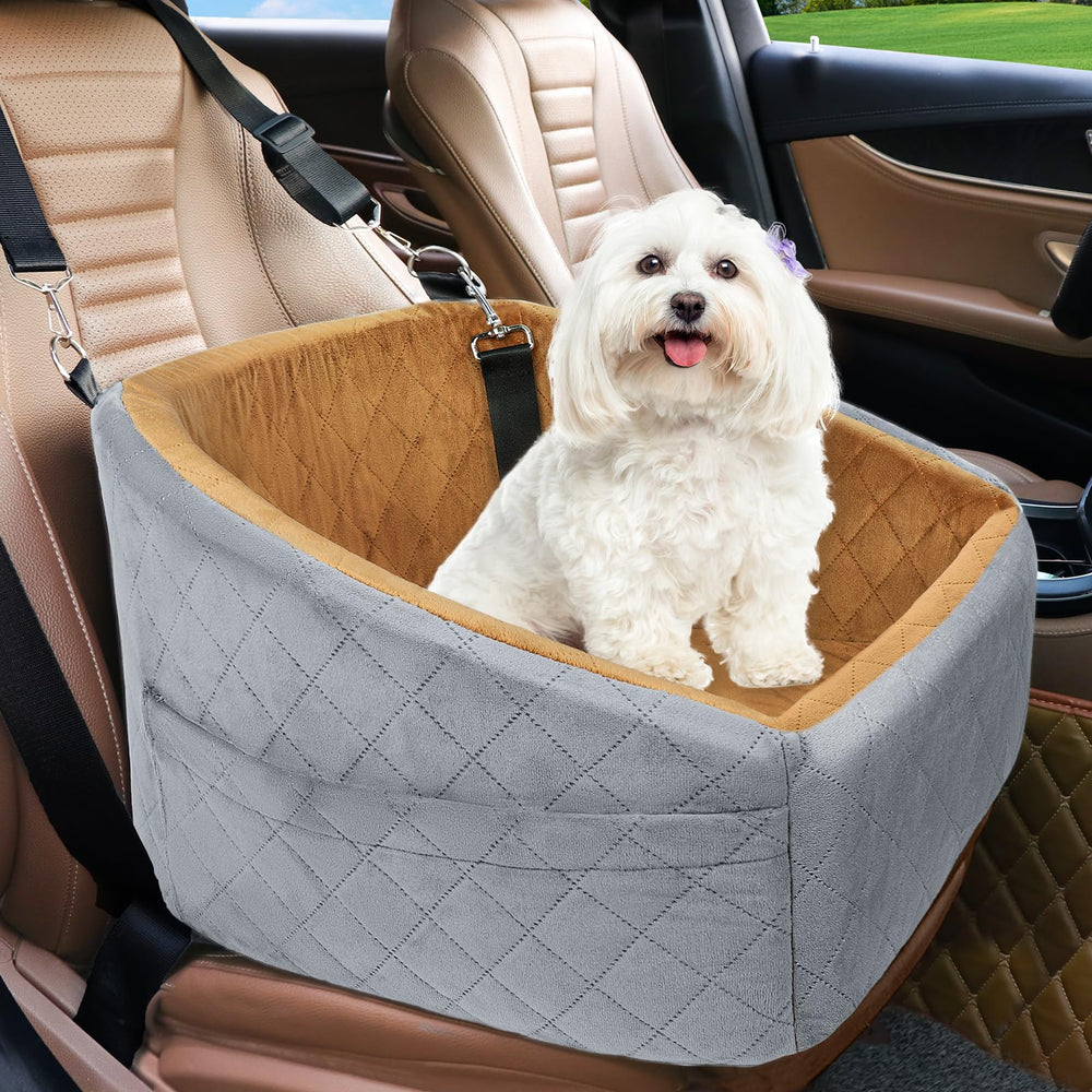 NEEZUKAR dog car seat front view showing secure booster for safe road trips