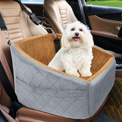NEEZUKAR dog car seat front view showing secure booster for safe road trips