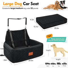 NEEZUKAR dog car seat large side view demonstrates secure fit