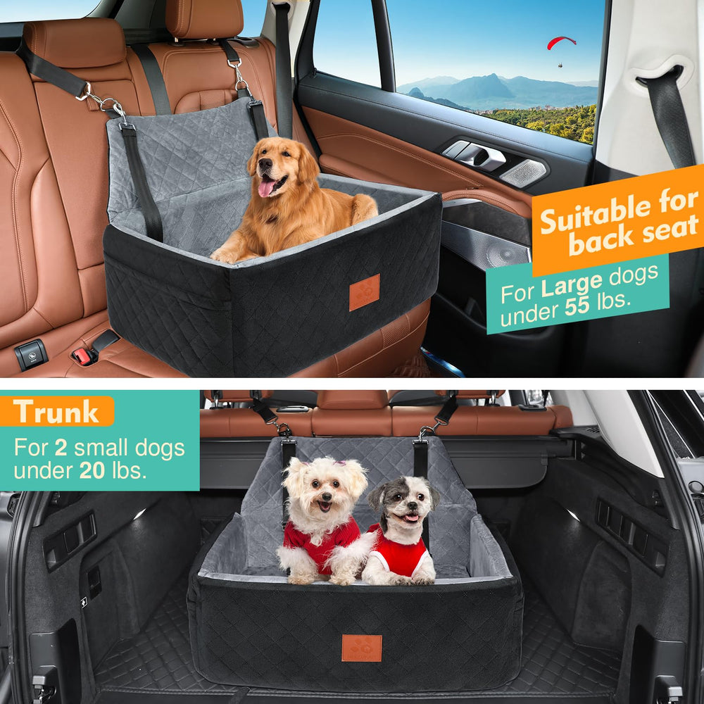 NEEZUKAR dog car seat safety leashes keep pets secure without restricting movement.