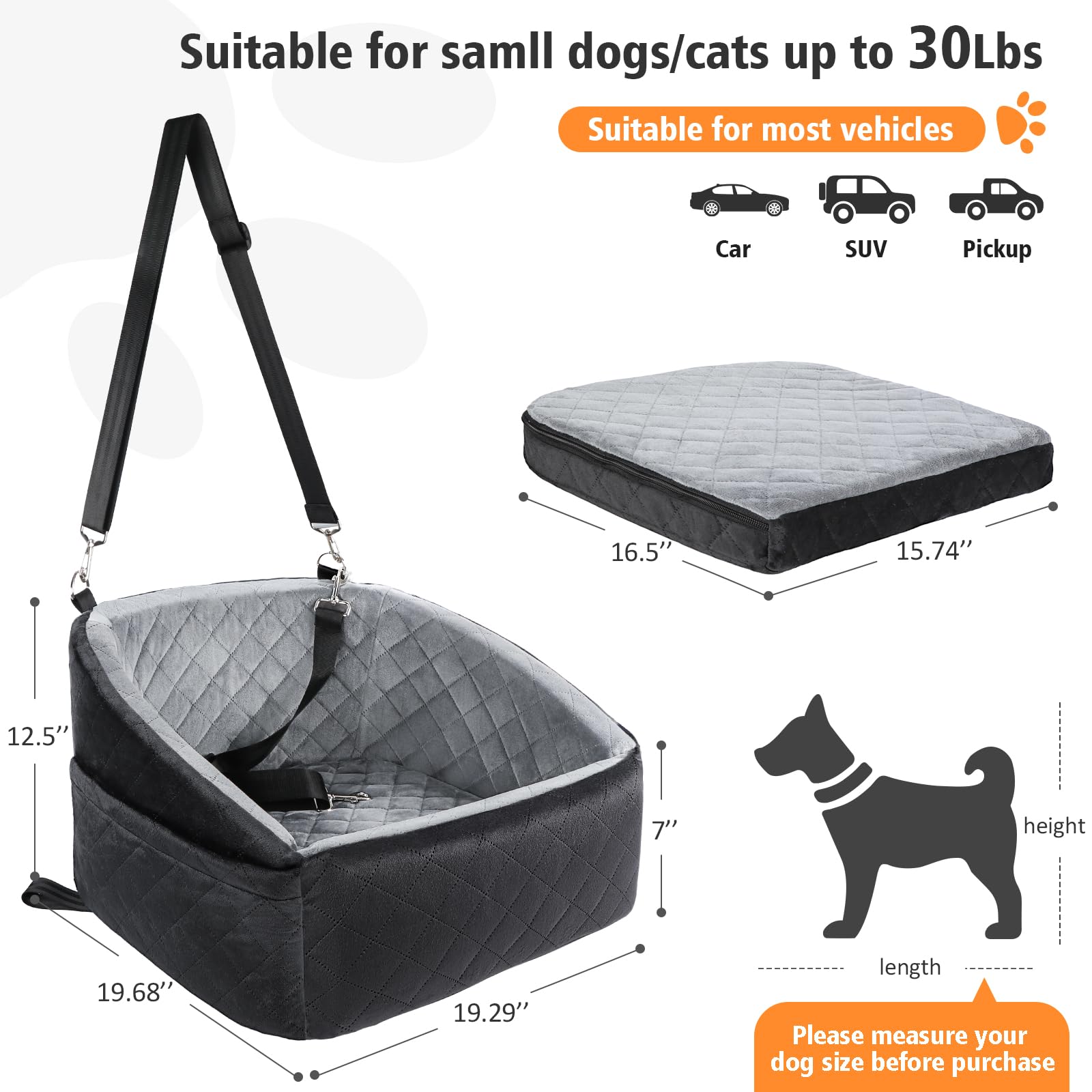 NEEZUKAR dog car seat side pockets for toys and supplies