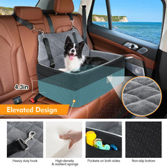 NEEZUKAR dog car seat soft plush fabric offers cozy comfort on every journey.