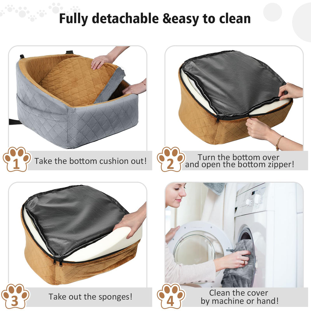 NEEZUKAR dog car seat storage pockets image showcasing organization of toys and supplies