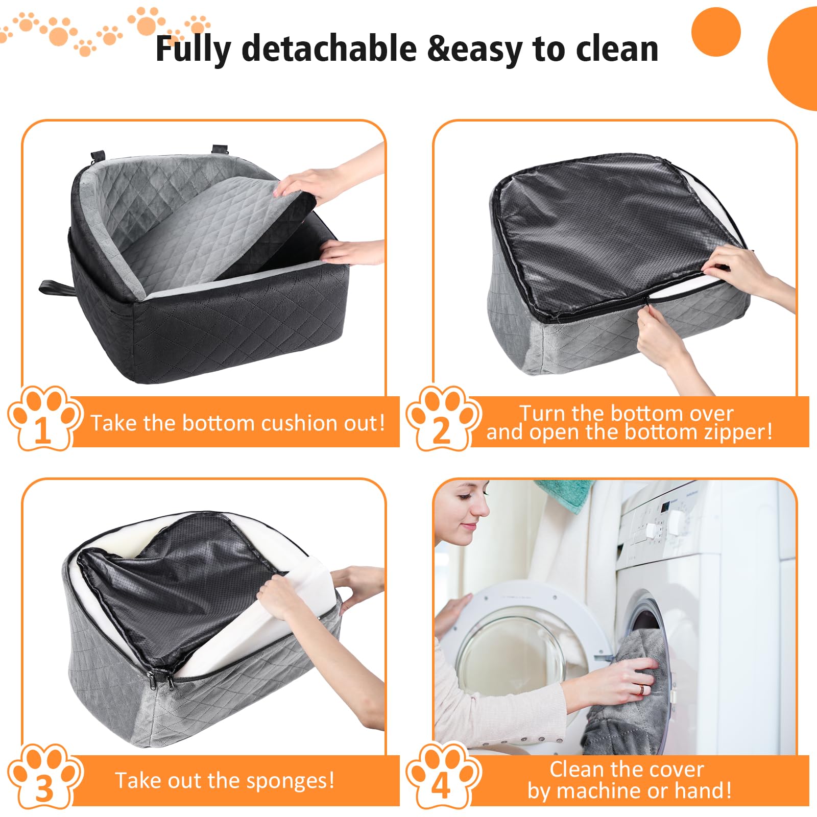 NEEZUKAR dog car seat washable cover and removable sponge