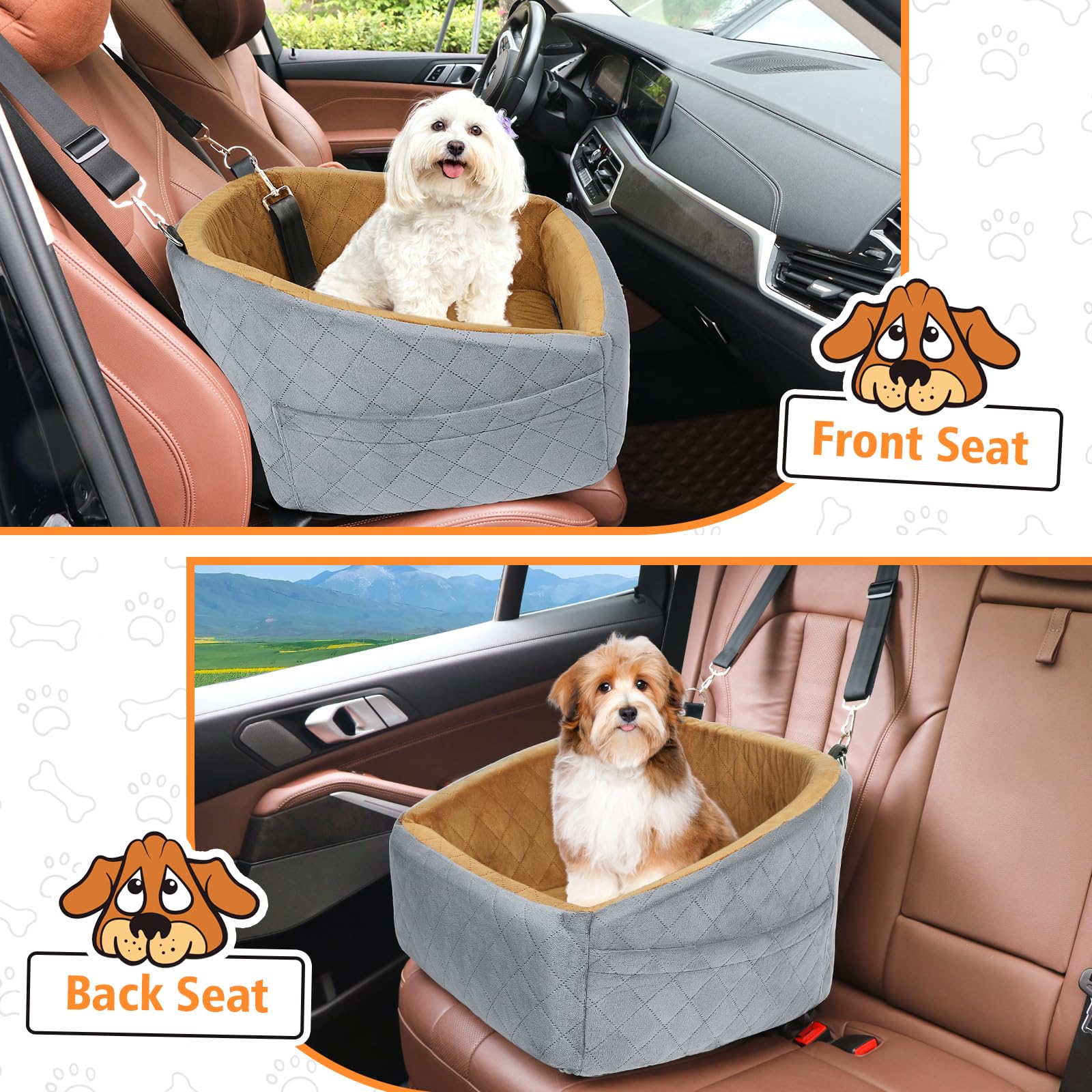 NEEZUKAR dog car seat washable cover image emphasizing easy cleaning after trips