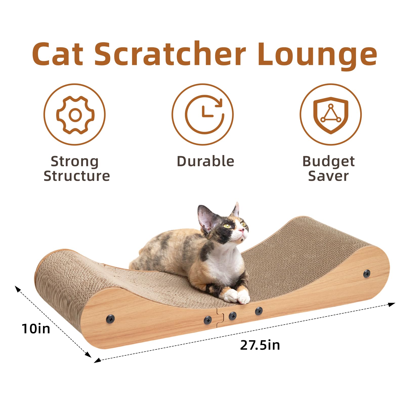 Nekosan cat scratcher bed curved design supports neck for comfy naps.