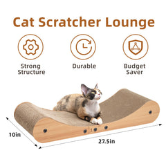 Nekosan cat scratcher bed curved design supports neck for comfy naps.