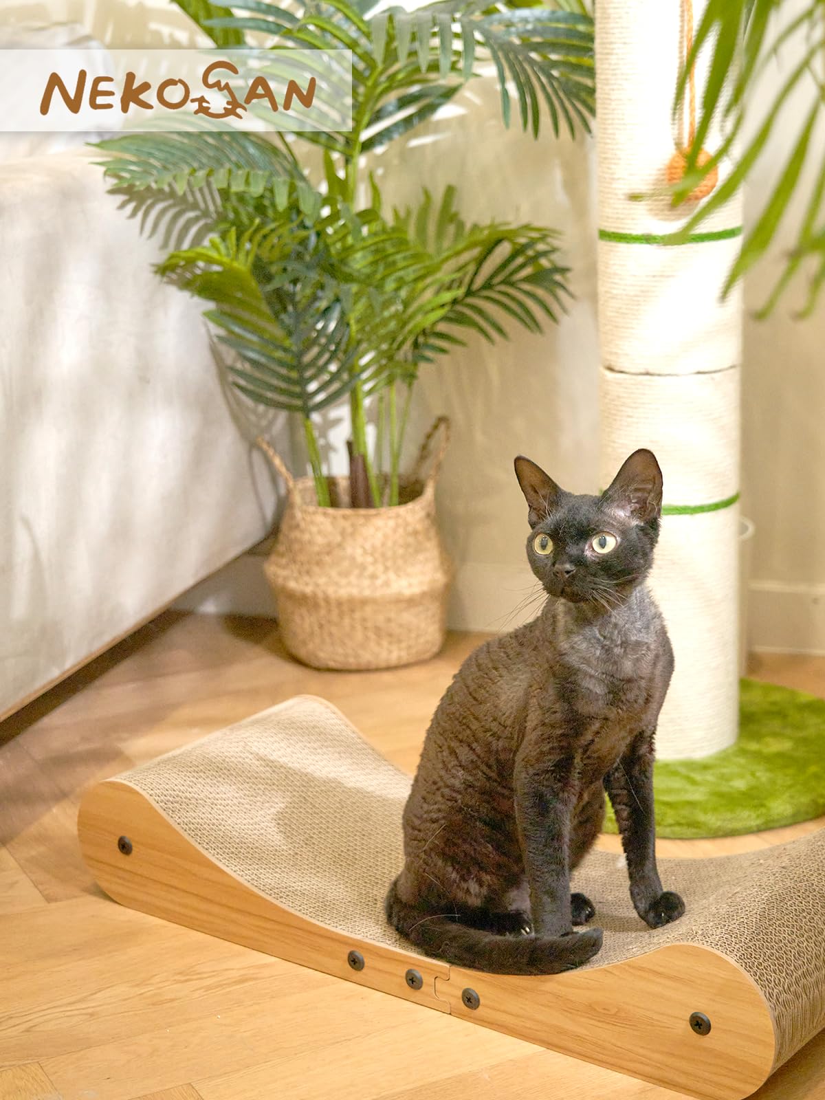 Nekosan cat scratcher bed helps protect furniture by channeling scratching use.