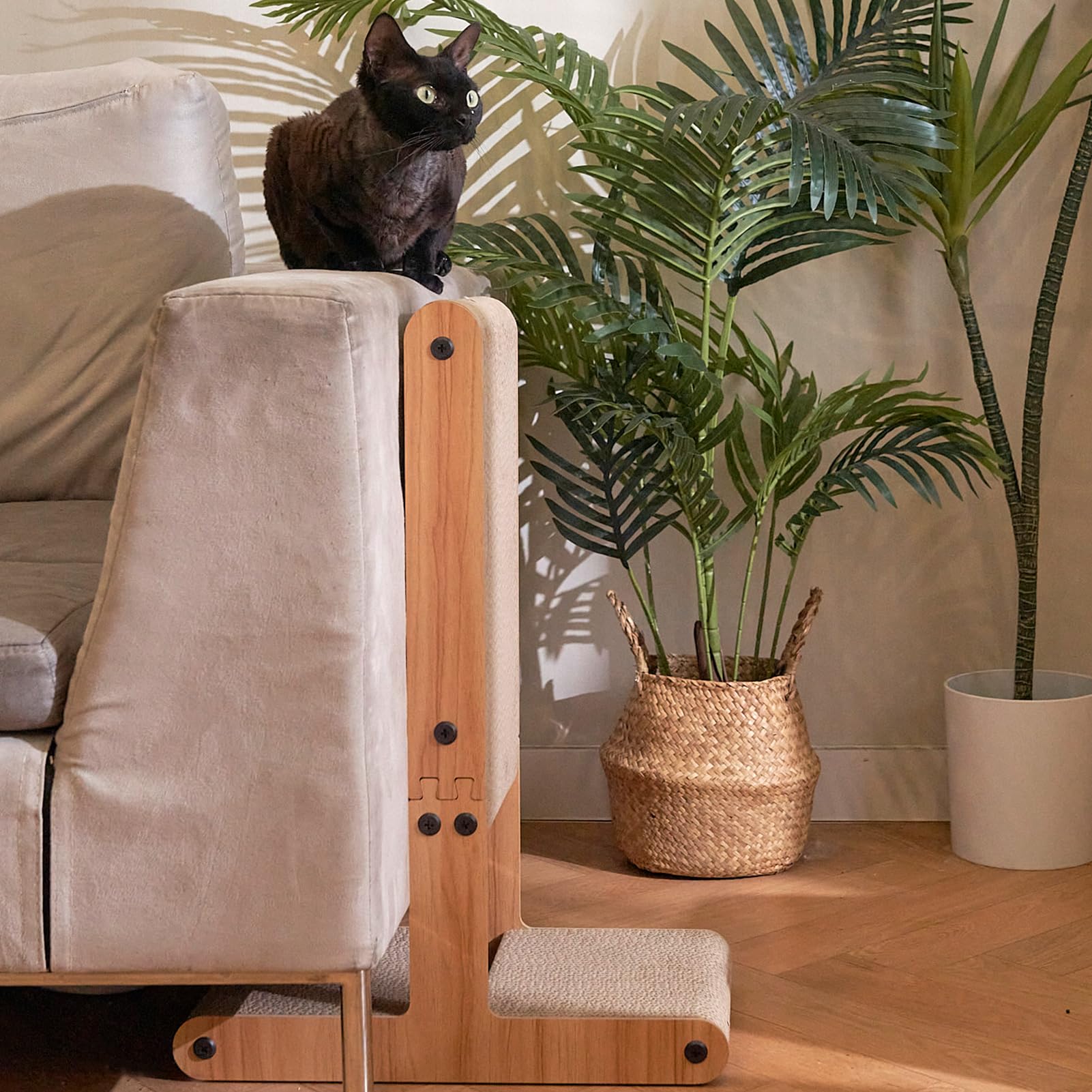 Nekosan T-Shaped Scratcher with dimensions 23.6x16.9x9.6 inches.