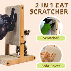 Nekosan T-Shaped Scratcher vertical post for upright scratching and height variety.