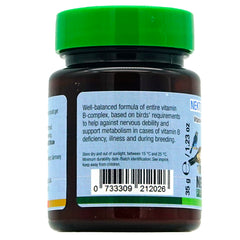 Nekton B-Komplex label close-up confirms the product for bird health support.