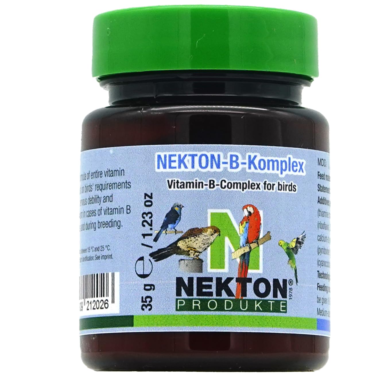Nekton B-Komplex packaging shows the bird supplement designed for daily vitality.