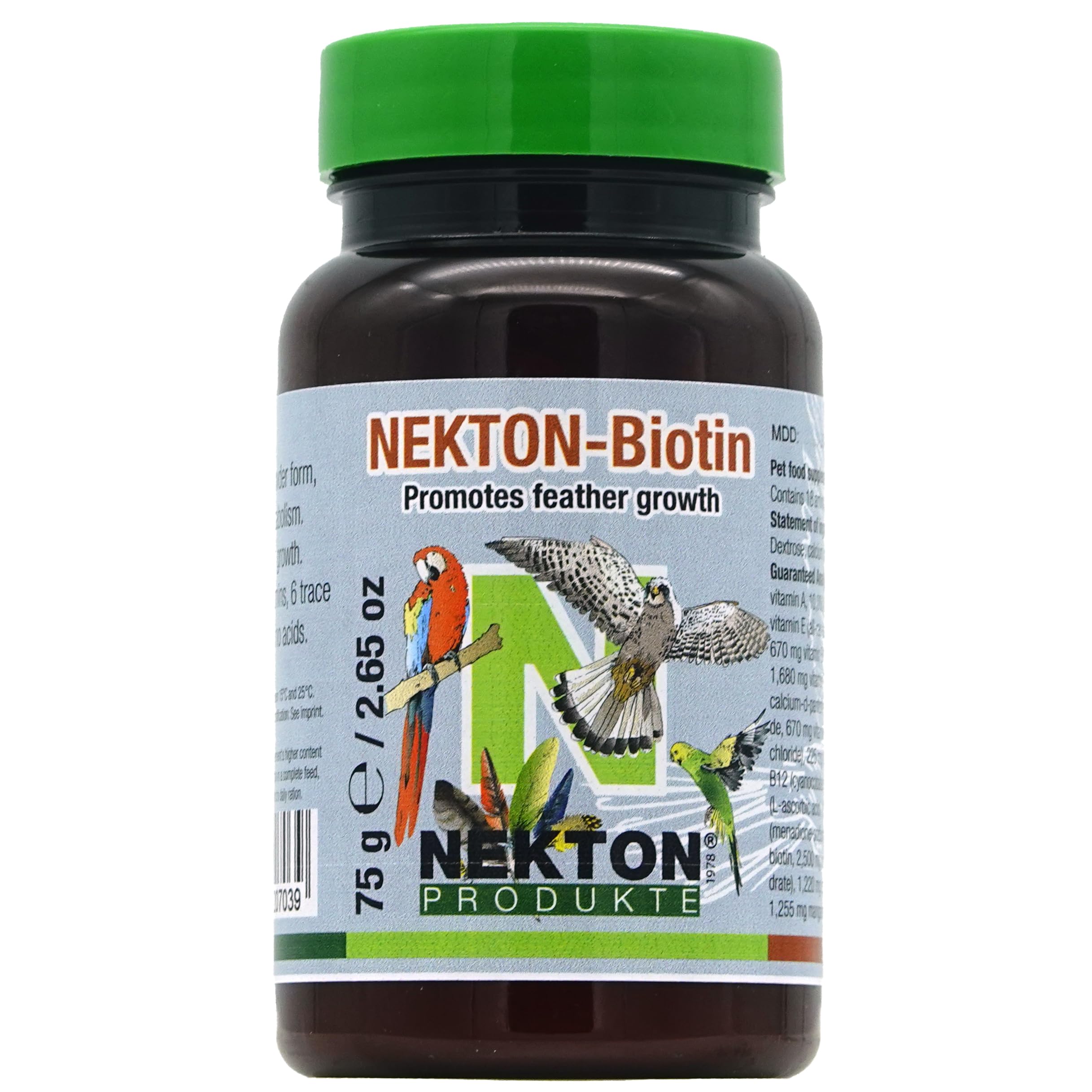 Nekton Bio Bird Feathering tube 75gm supports healthy plumage during molt.