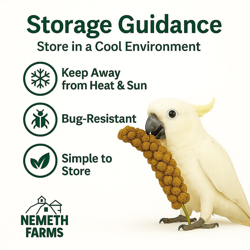 Non-GMO millet spray label highlights natural ingredients.