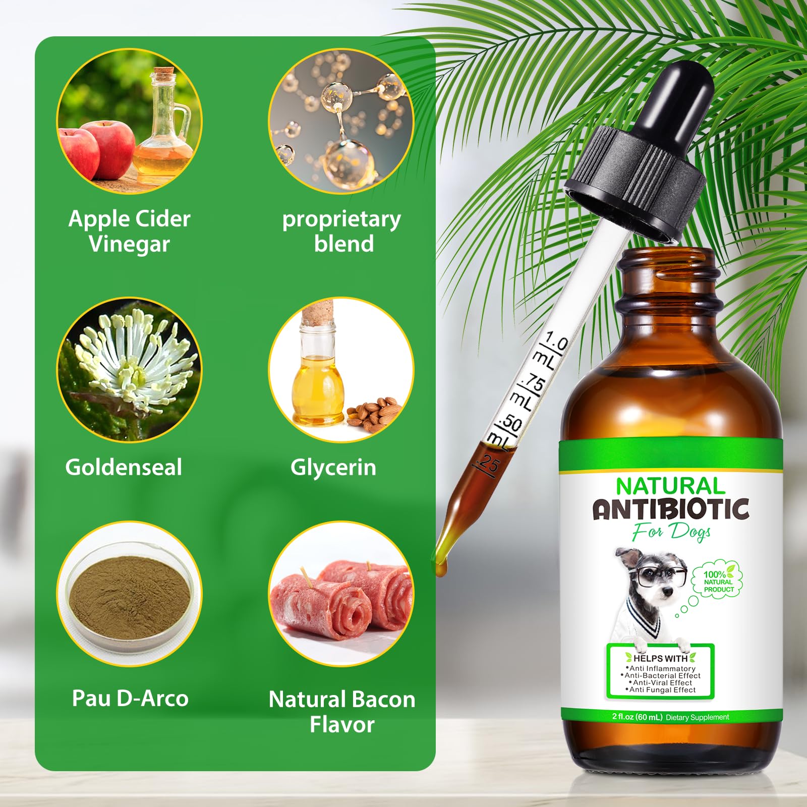 NenMaoKeNu dog antibiotics dropper application—easy dosing for daily care.