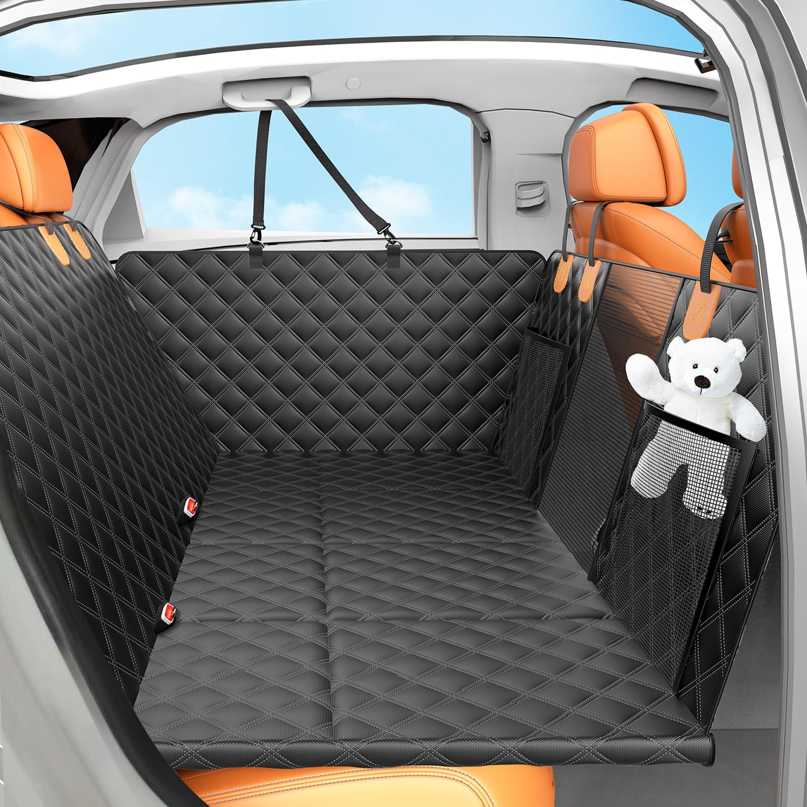 Nentik Back Seat Extender promotes a calmer ride by keeping dogs within reach