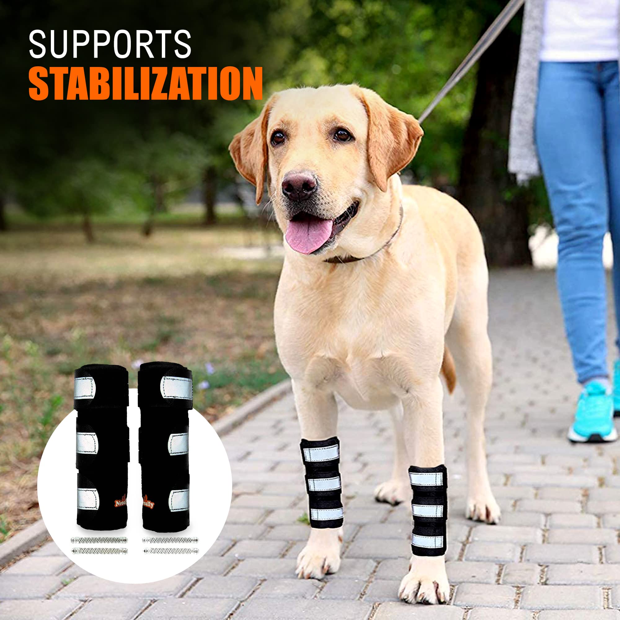 NeoAlly dog leg sleeve breathable neoprene with nylon lining for all-day comfort.