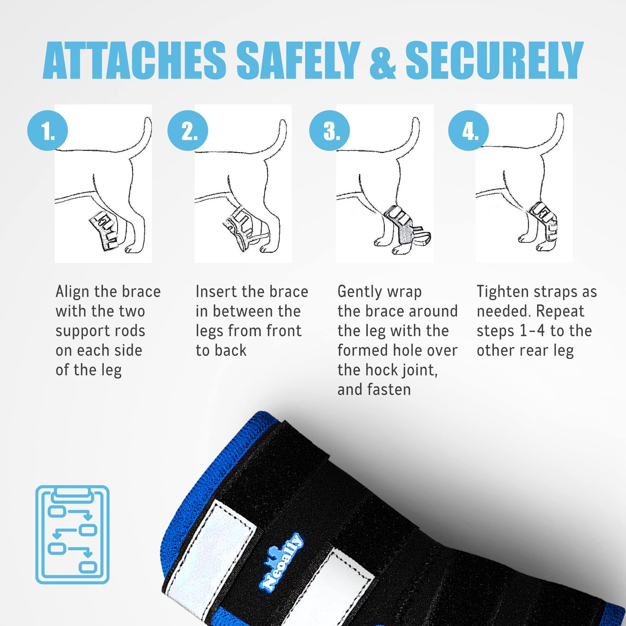 NeoAlly veterinary-recommended design supports rear leg comfort and stability.