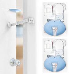 Neobay adjustable door strap closeup shows dog-proof privacy at litter box doorway