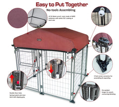 Neocraft weather-resistant kennel exterior protects pets from elements.