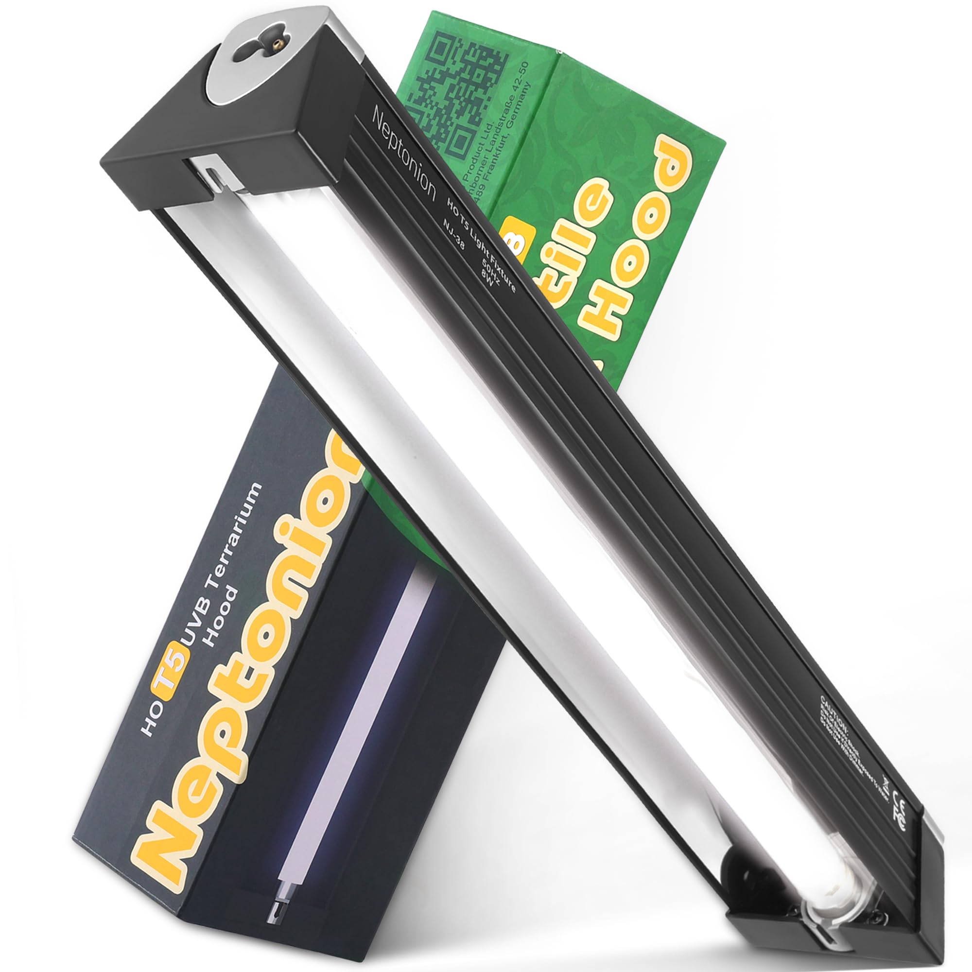 NEPTONION T5 UVB light assembly closeup highlighting curved reflector for enhanced output