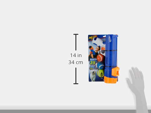 Nerf Dog Tennis Ball Blaster distance adjustment for garden play.