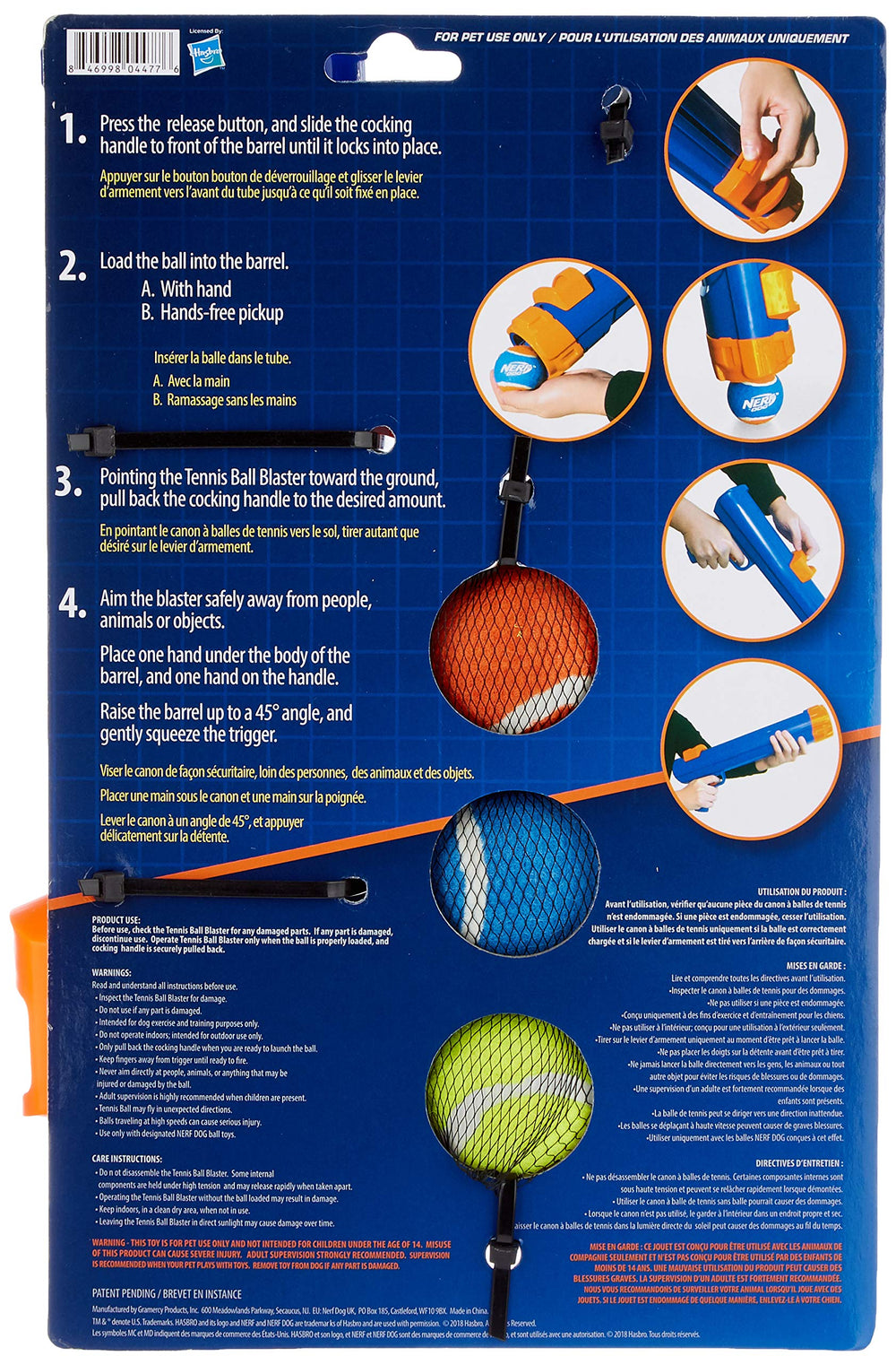 Nerf Dog Tennis Ball Blaster hands-free pickup feature reduces bending.