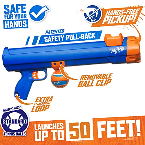 Nerf Dog Tennis Ball Blaster safety design supports worry-free play.