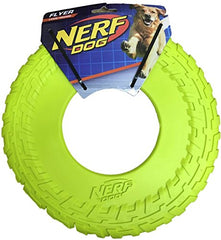 Nerf Dog TPR Flyer 10-inch neon yellow ready-to-throw fetch toy for dogs