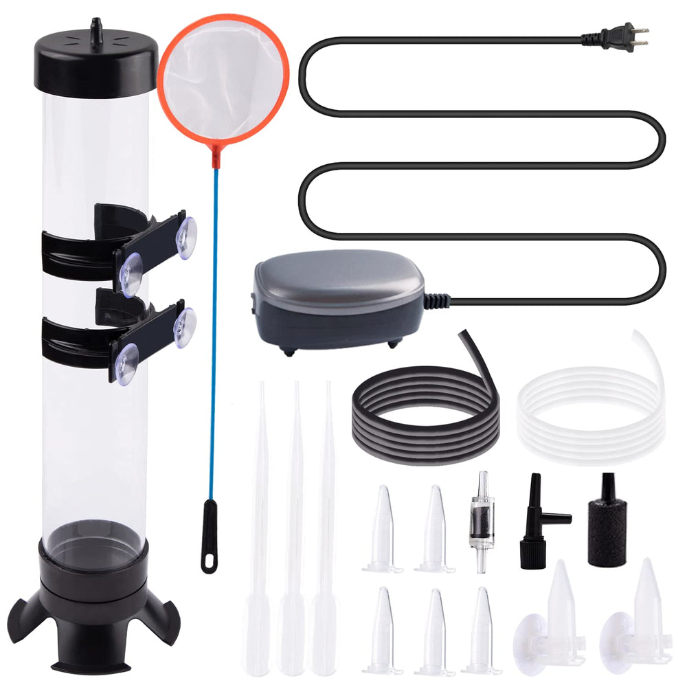 NestBasics silver air pump with valve powering reliable hatchery aeration.