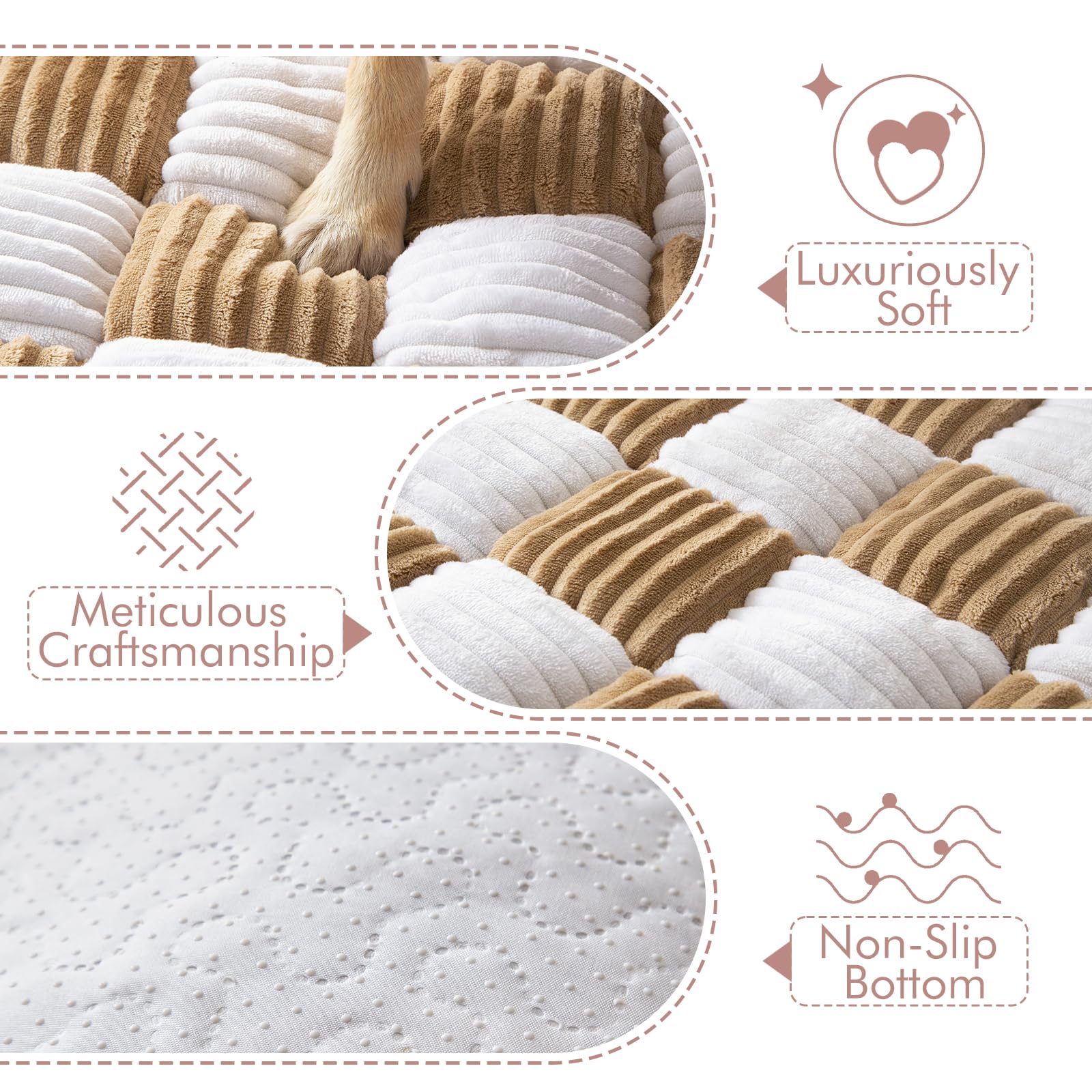 NestlyMoly durable fleece surface resists scratches and hair for busy homes.