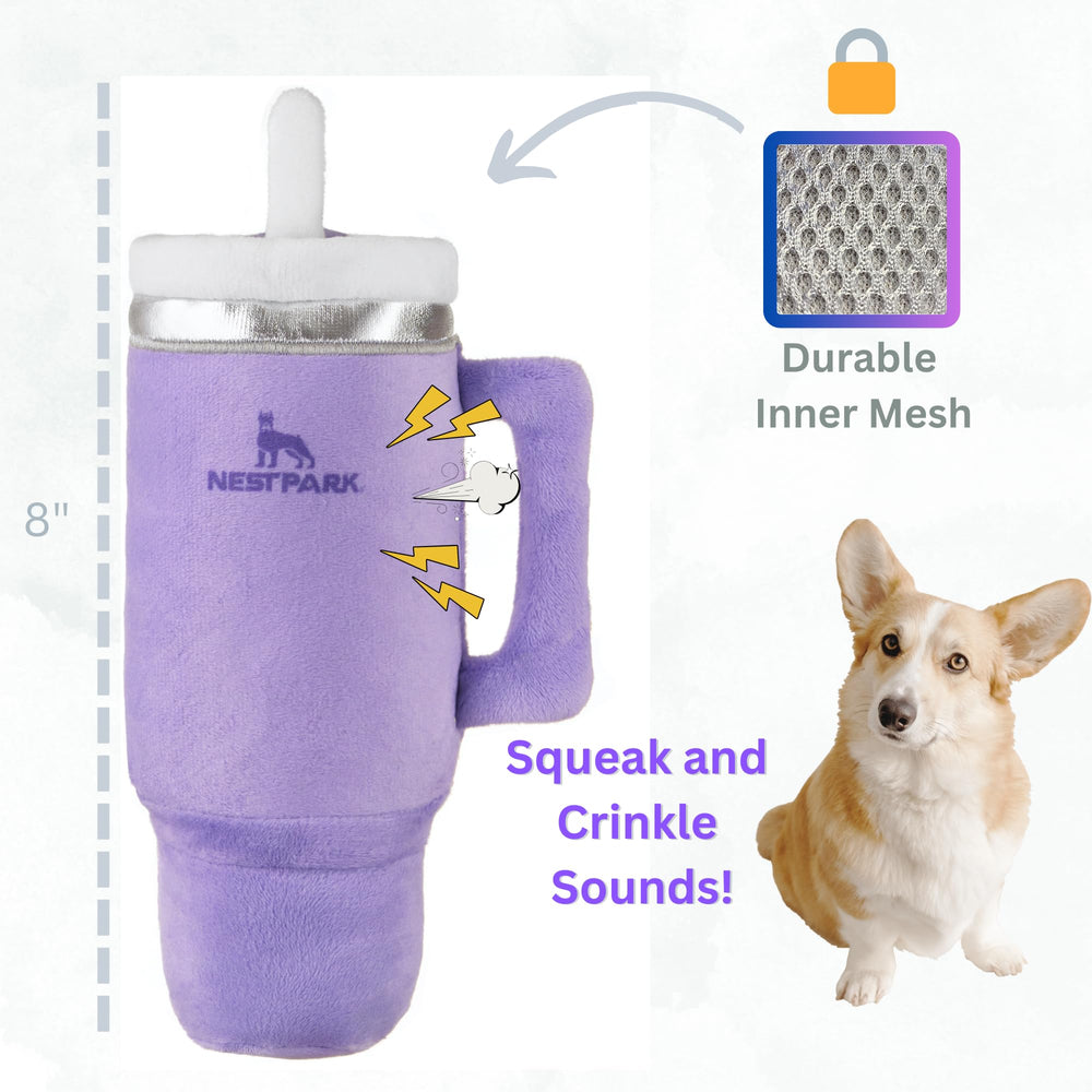 Nestpark 8inch dog toy size fits small to large dogs.