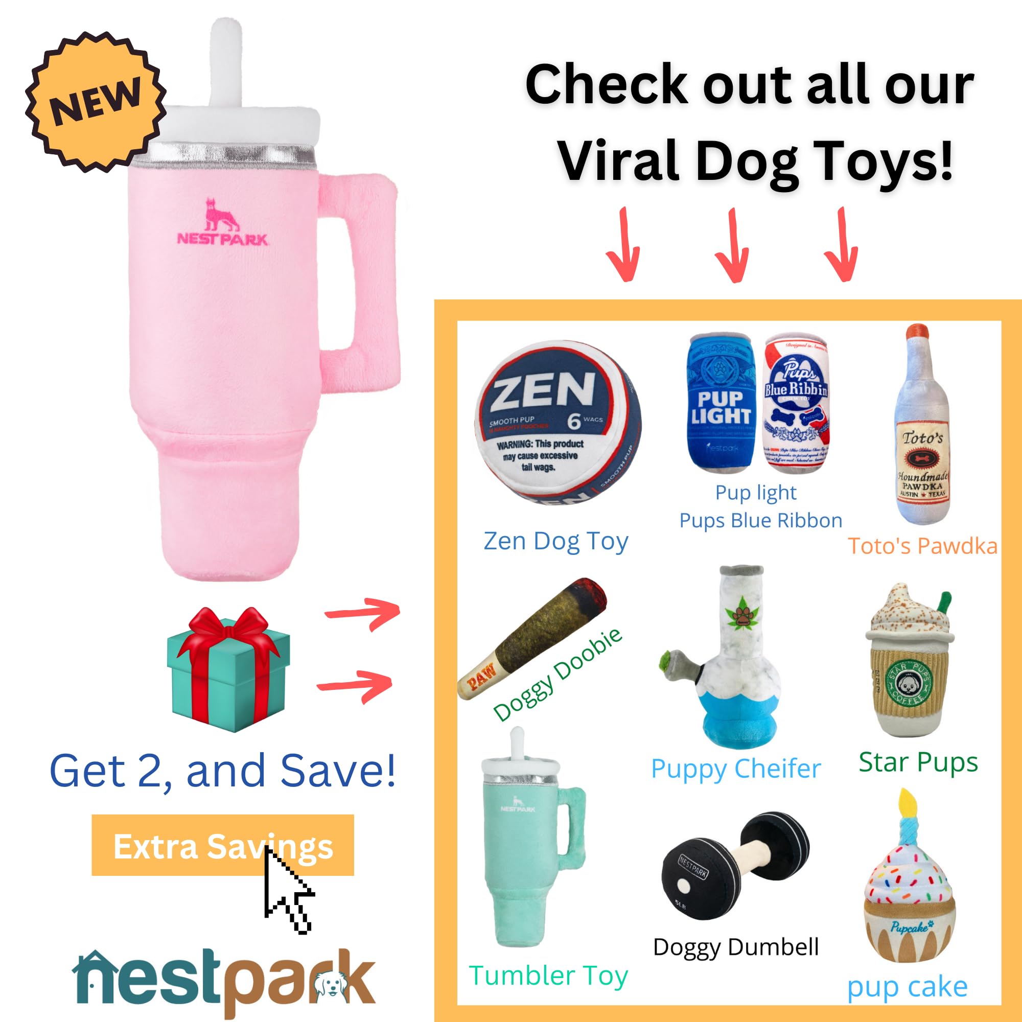 Nestpark gift-worthy dog toy pink dusk sparks joy during birthdays and playtime
