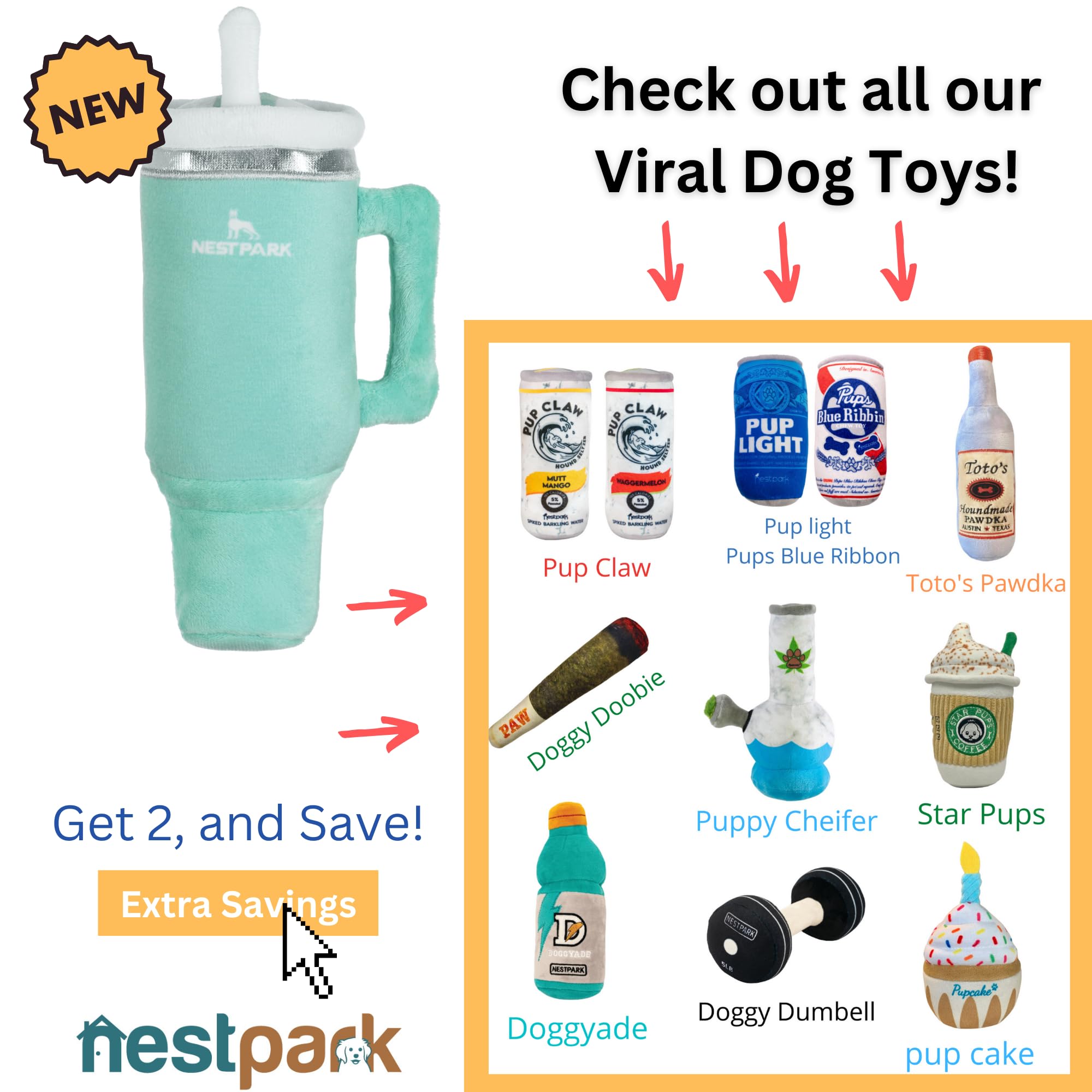 Nestpark Tumbler Dog Toy - birthday-ready moment with excited pups.