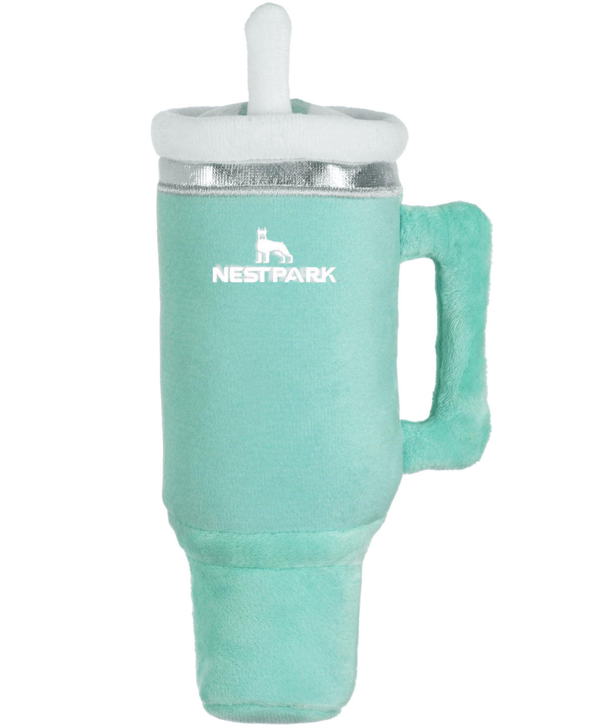 Nestpark Tumbler Dog Toy - front view, durable plush for interactive play.