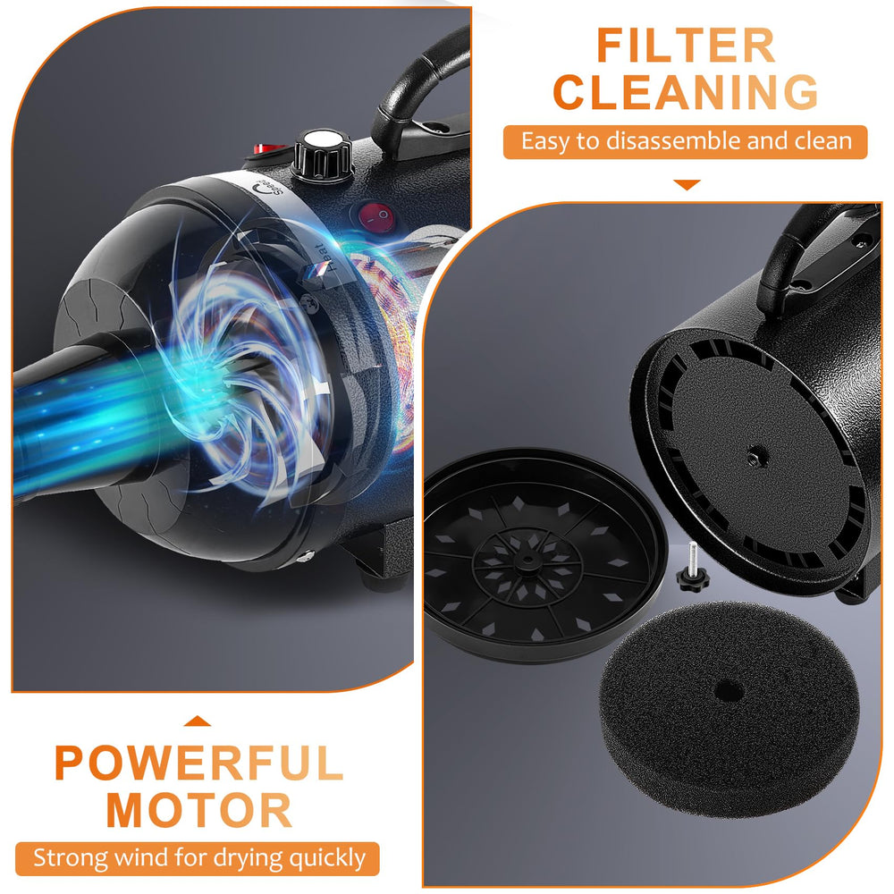 NESTROAD dog dryer nozzles four pro quality attachments for versatile styling on all breeds.