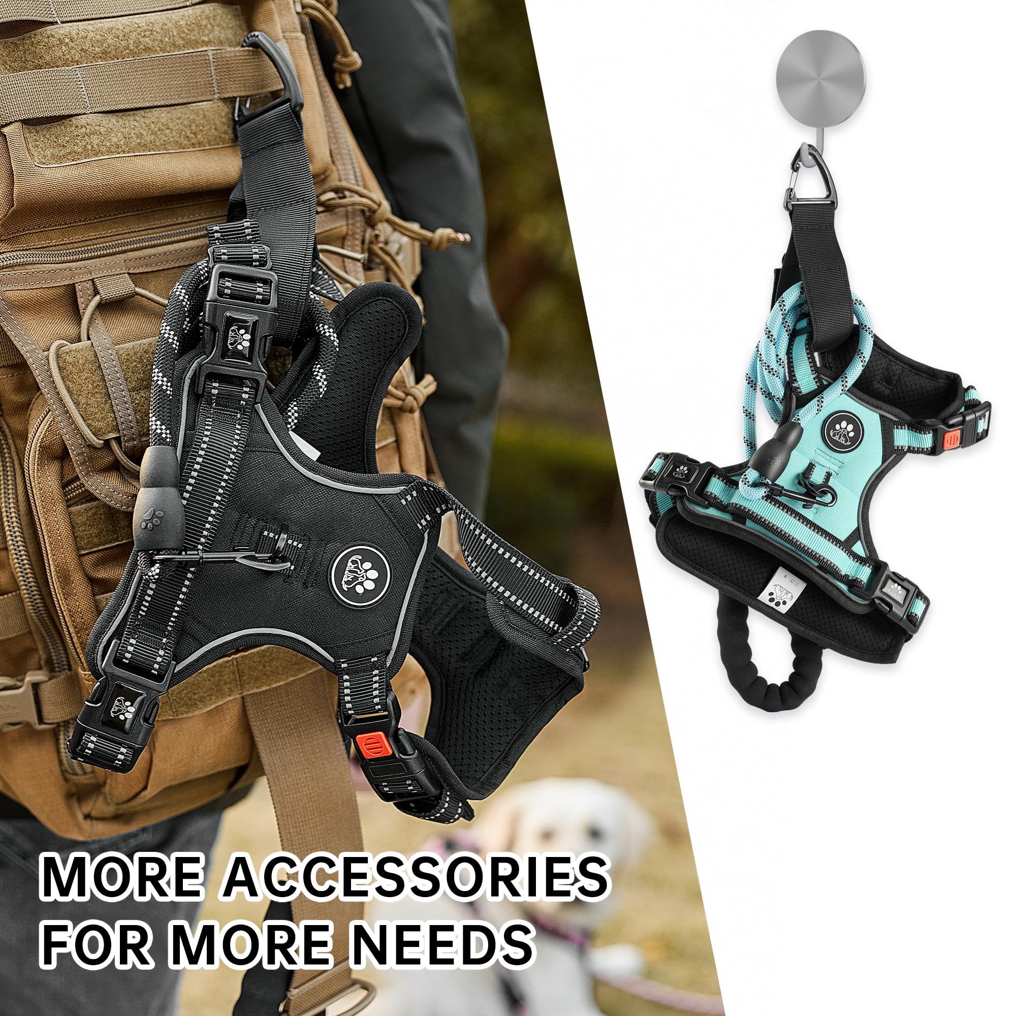 NESTROAD leash and retractable seatbelt included for flexible walking and car safety.