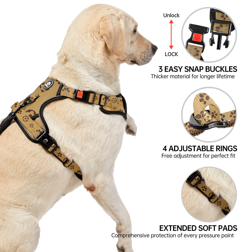 NESTROAD No Pull Harness front-rear-clip showcases versatile control for training and walks.