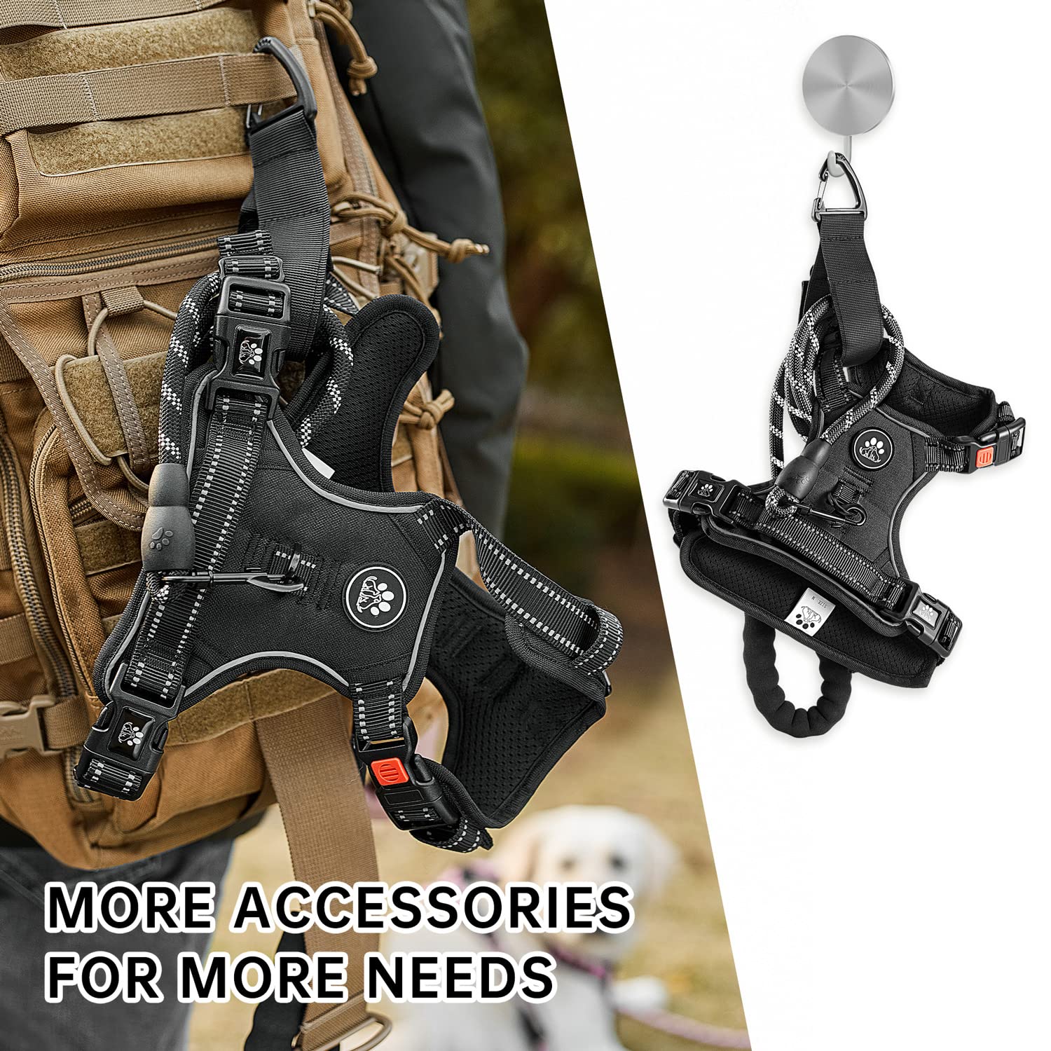 NESTROAD No Pull Harness bundle includes leash and accessories for convenient walks.