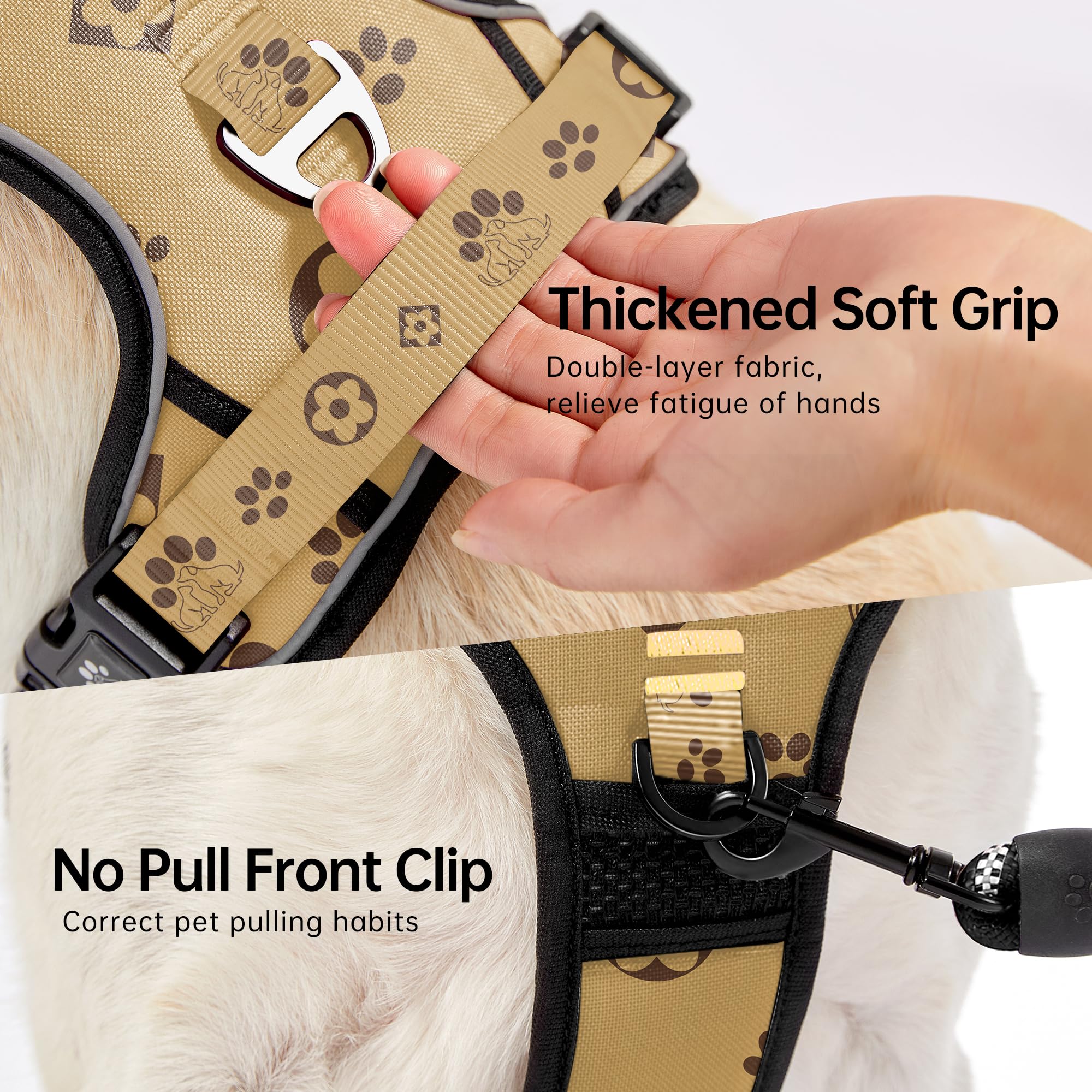 NESTROAD No Pull Harness padding-mesh emphasizes comfortable, breathable wear on long strolls.