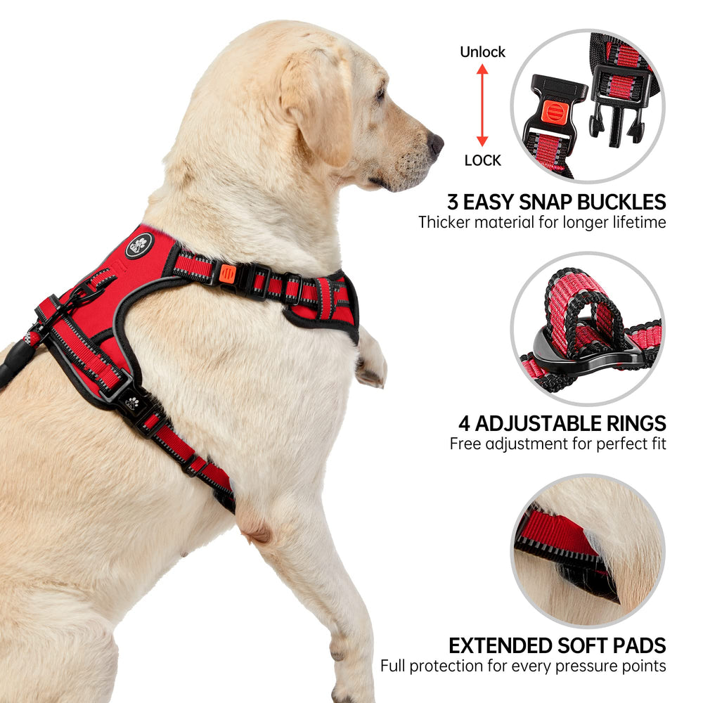 NestROAD No Pull Dog Harness reflective-strip improves night visibility for safer evening walks.