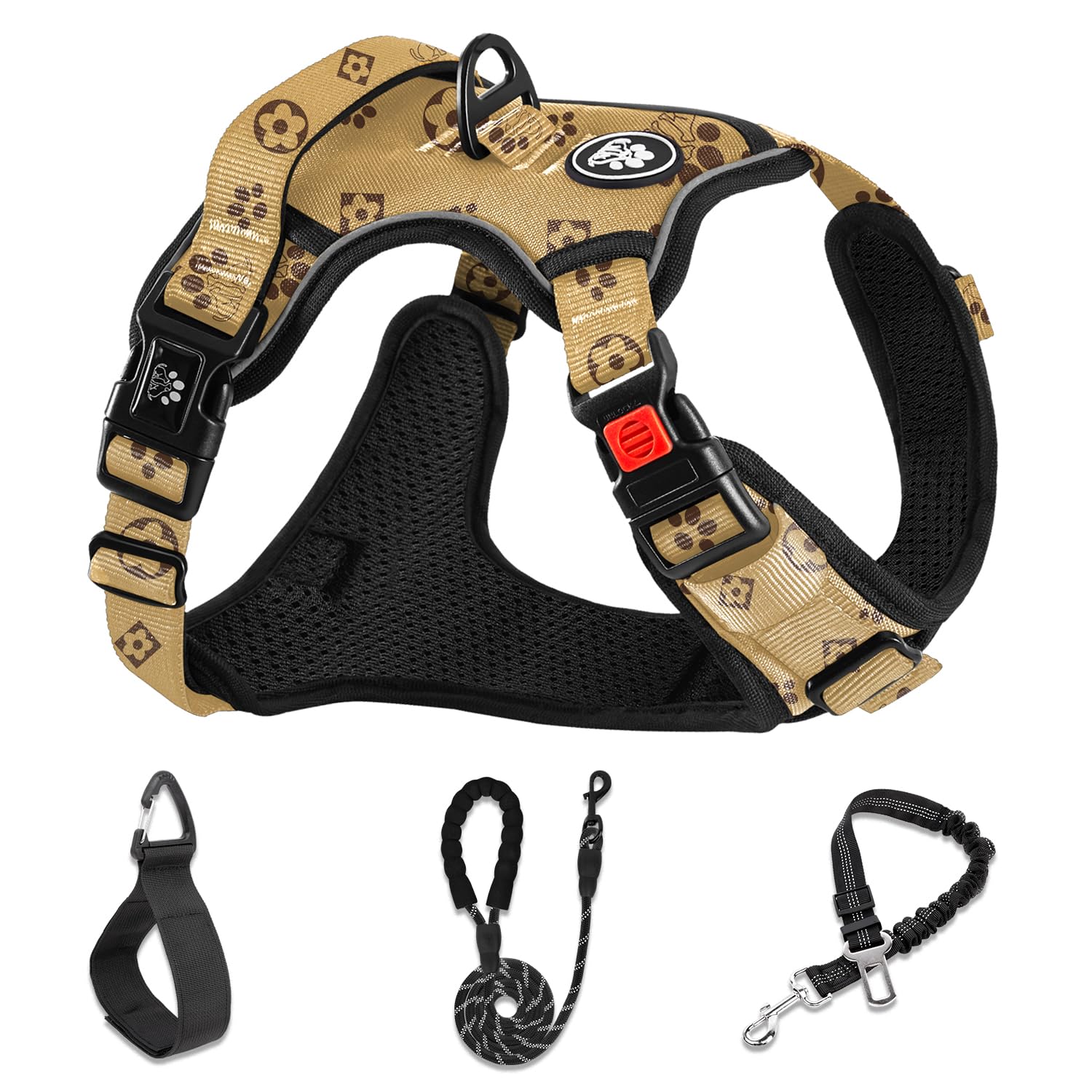 NESTROAD No Pull Harness side-dress shows quick on/off for stress-free daily walks.