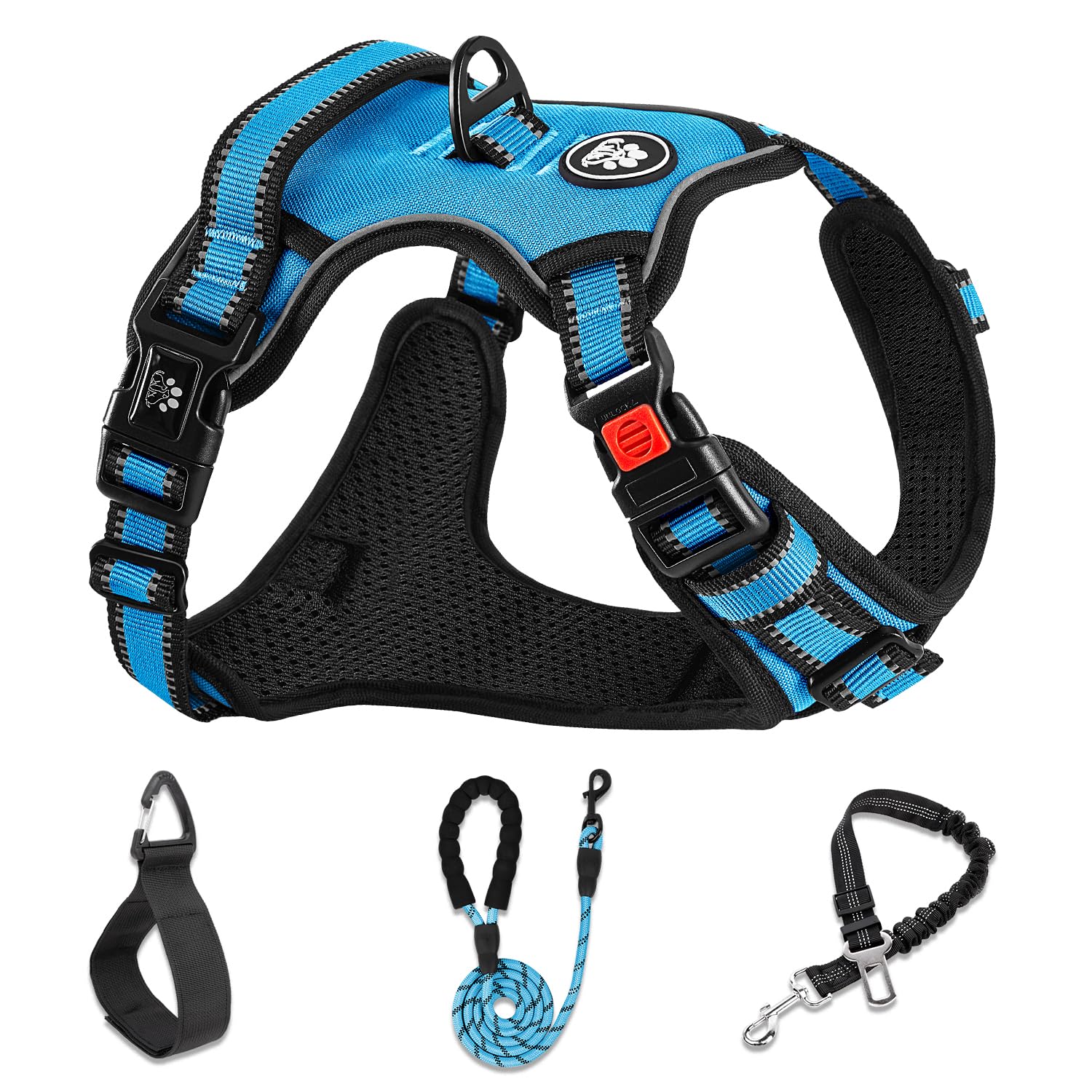 NESTROAD No Pull Vest Harness blue front clip for controlled walking