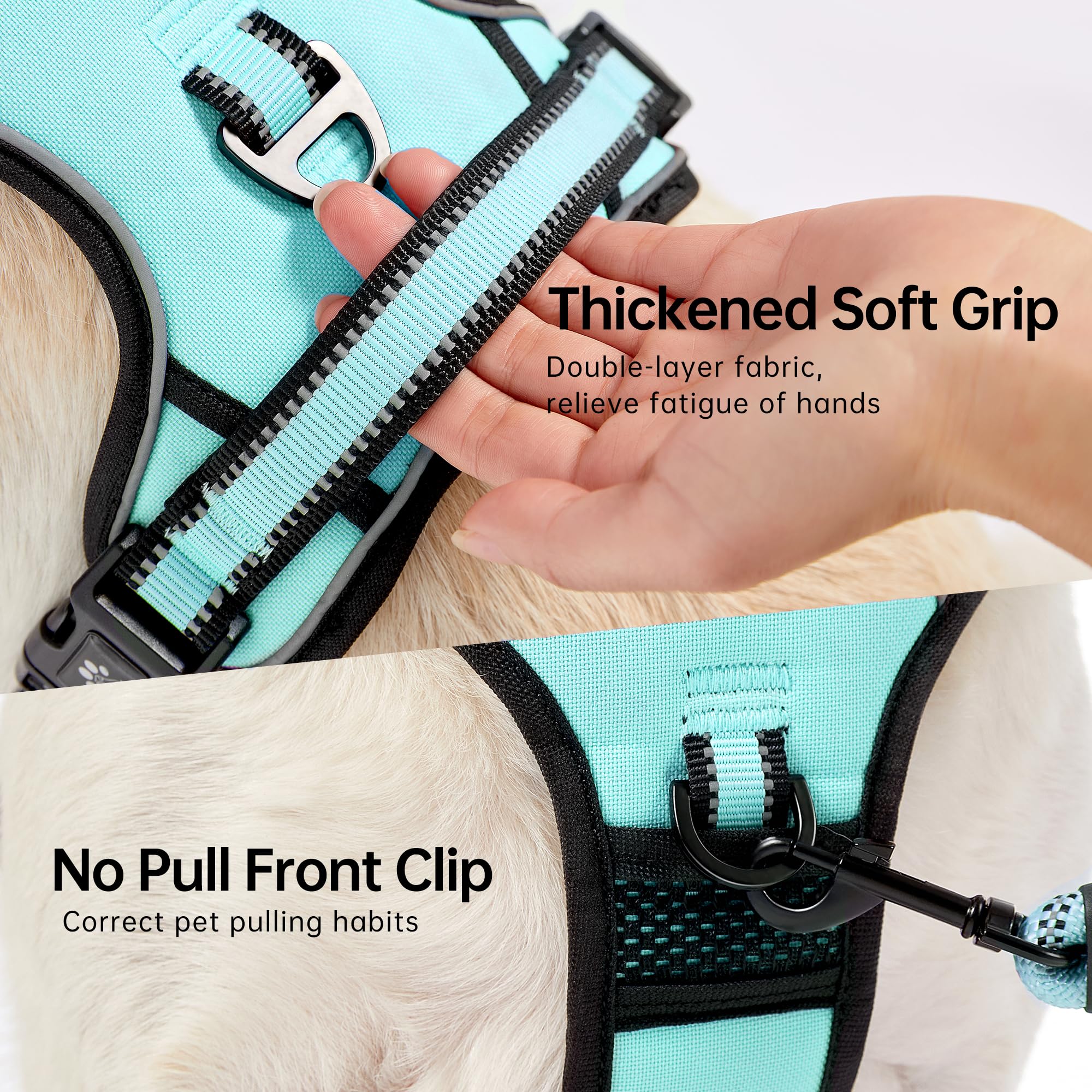 NESTROAD No Pull Harness padded straps provide skin-friendly comfort on long walks.