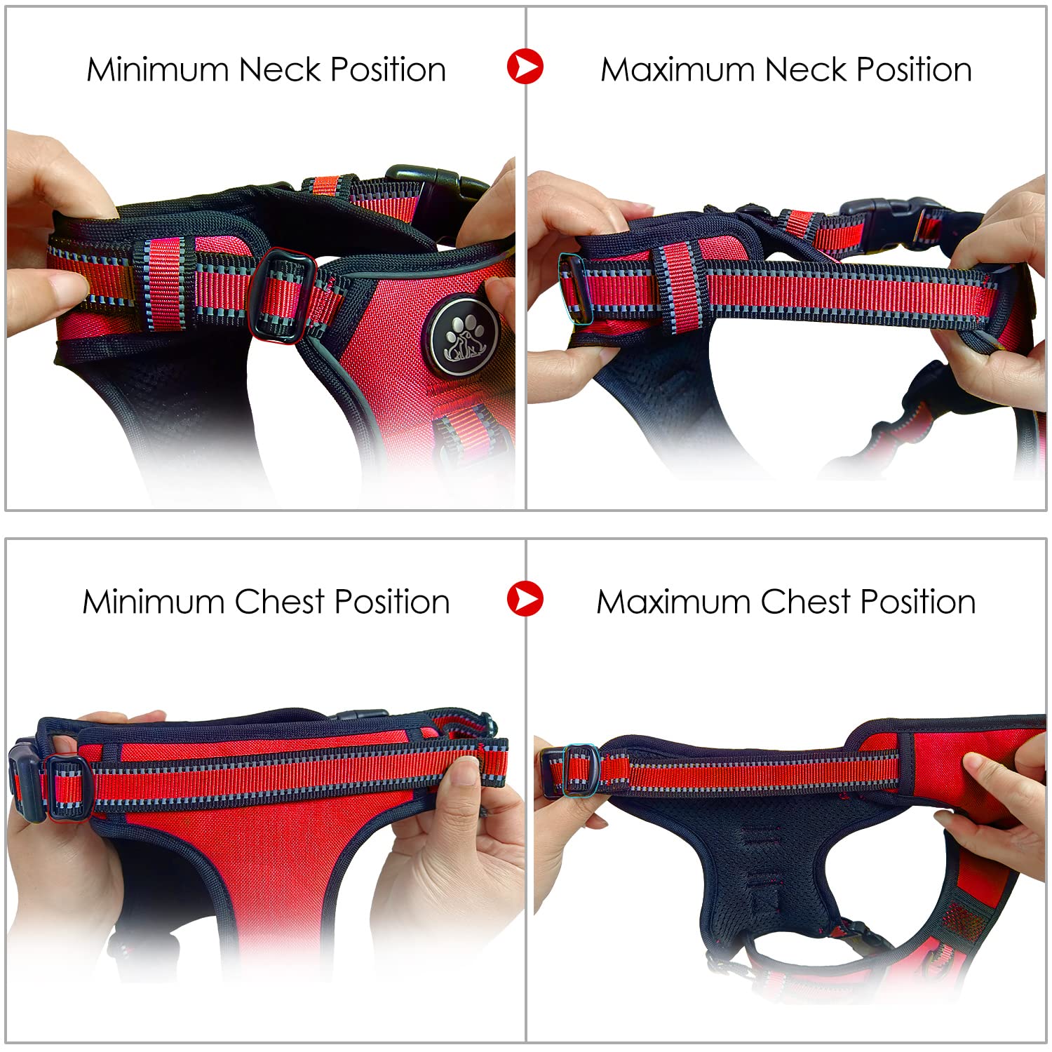NESTROAD No Pull Harness reflective strip enhances night visibility during walks