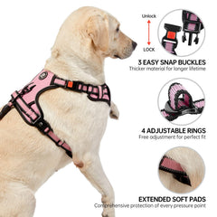 NESTROAD No Pull Harness reflective strip visible for safer night walks.