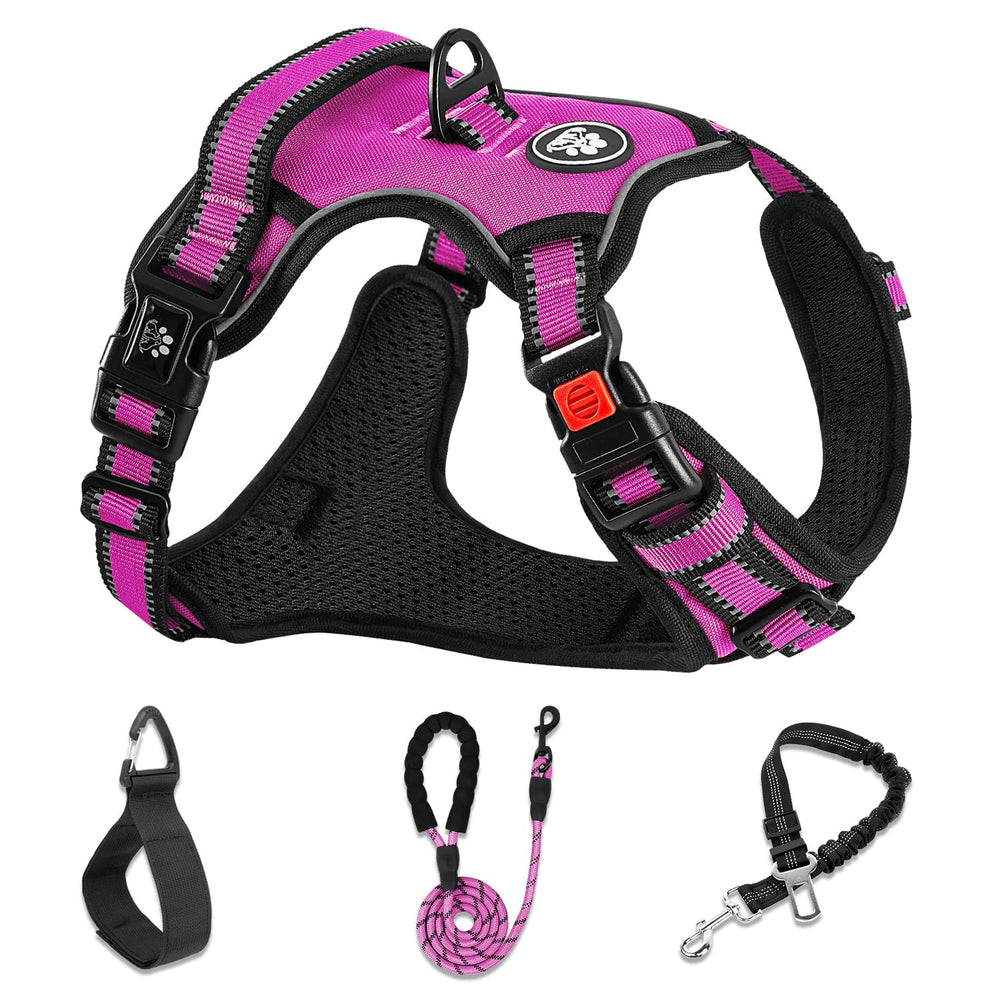 NESTROAD No Pull Harness front view demonstrates side-wear design for quick, stress-free fitting.